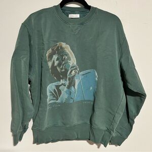 Anine Bing David Bowie Ramona Organic Cotton Graphic Sweatshirt M